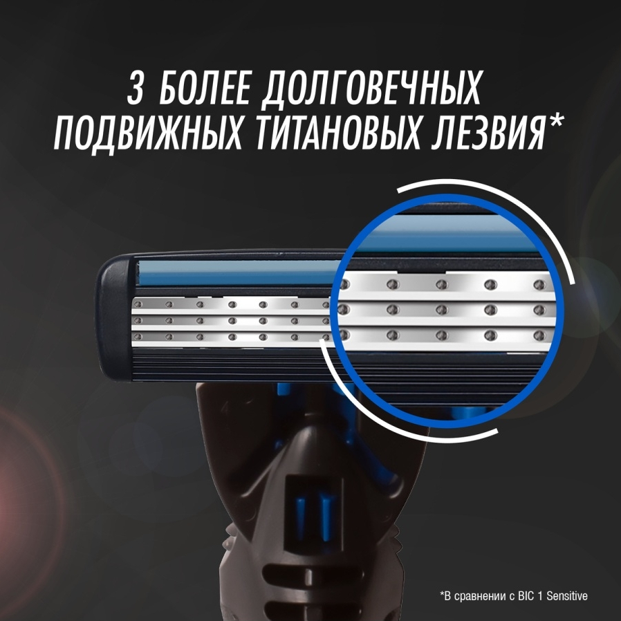 Бритва мужская Bic Hybrid 3 Flex Sensitive с 2 сменными кассетами Вид№7