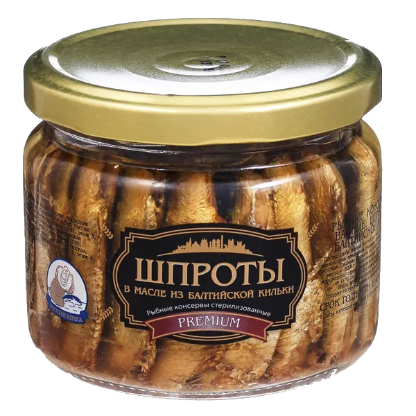 

Шпроты в масле Русские Берега из балтийской кильки Premium 270 г