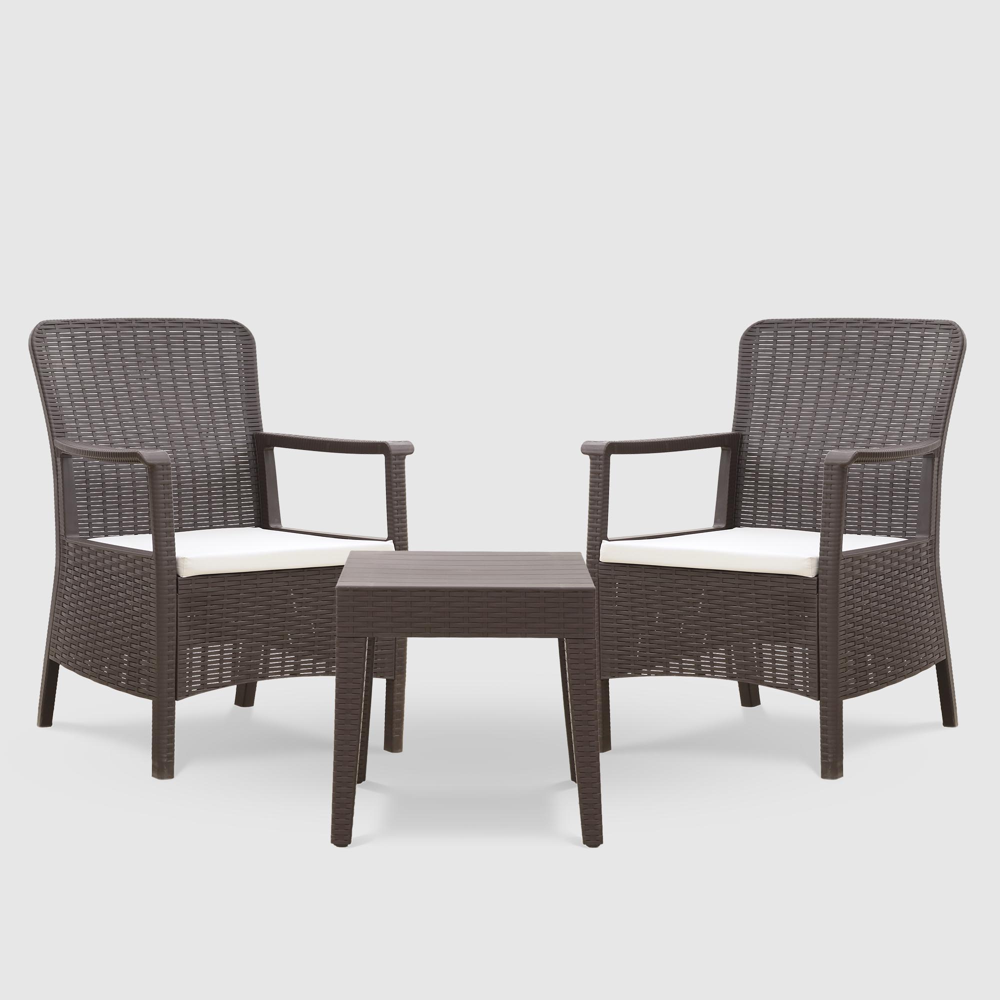 Комплект Rainbow Orlando brown 2 кресла+стол, цвет коричневый, размер 50х63 - фото 1
