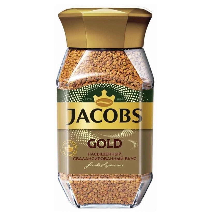 Кофе растворимый Jacobs Gold 190 г стеклянная банка банка sagaform nature белочка 1 2 л