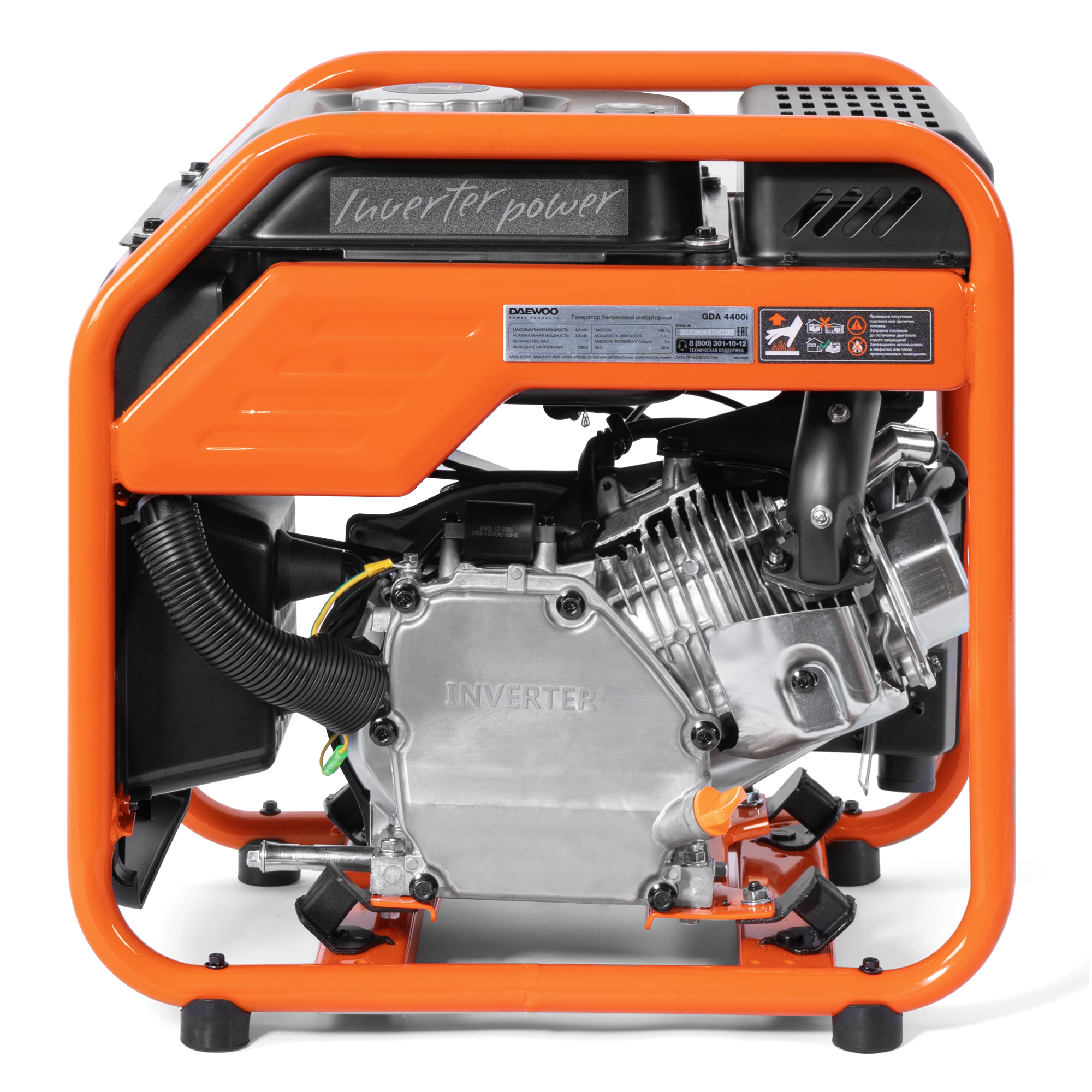 Бензиновый генератор Daewoo инверторный (GDA 4400I), цвет оранжевый series 215 - фото 2