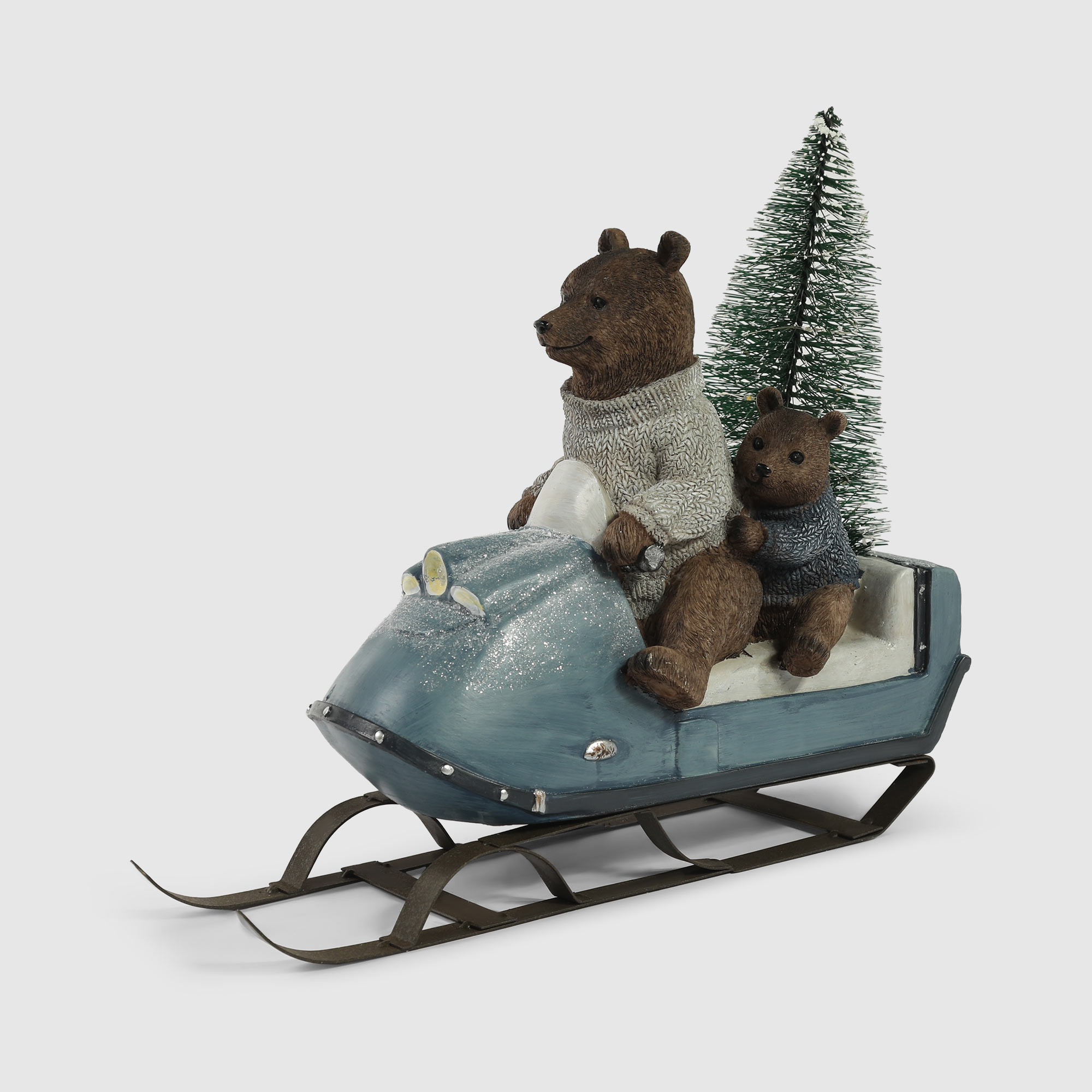 Медведь на санях Teammann новогодний декор LED 12,8х30,5 см