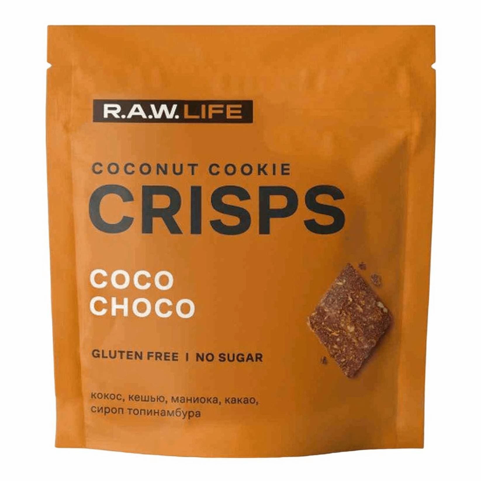Печенье R.A.W. LIFE Crisps кокос-шоколад, 35 г печенье акконд трио какао шоколад 460 г