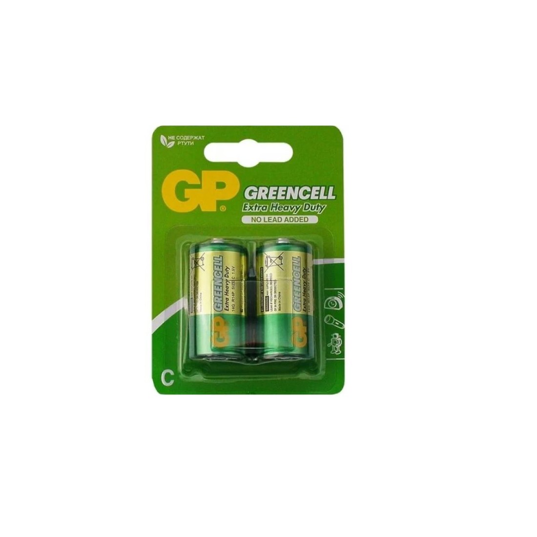 Батарейки солевые GP GreenCell 14G C -2шт