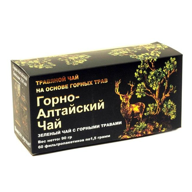 Чай горно-алтайский Нарине зелёный 60 пакетиков x 1.5 г чай горно алтайский нарине черный 60x1 5 г
