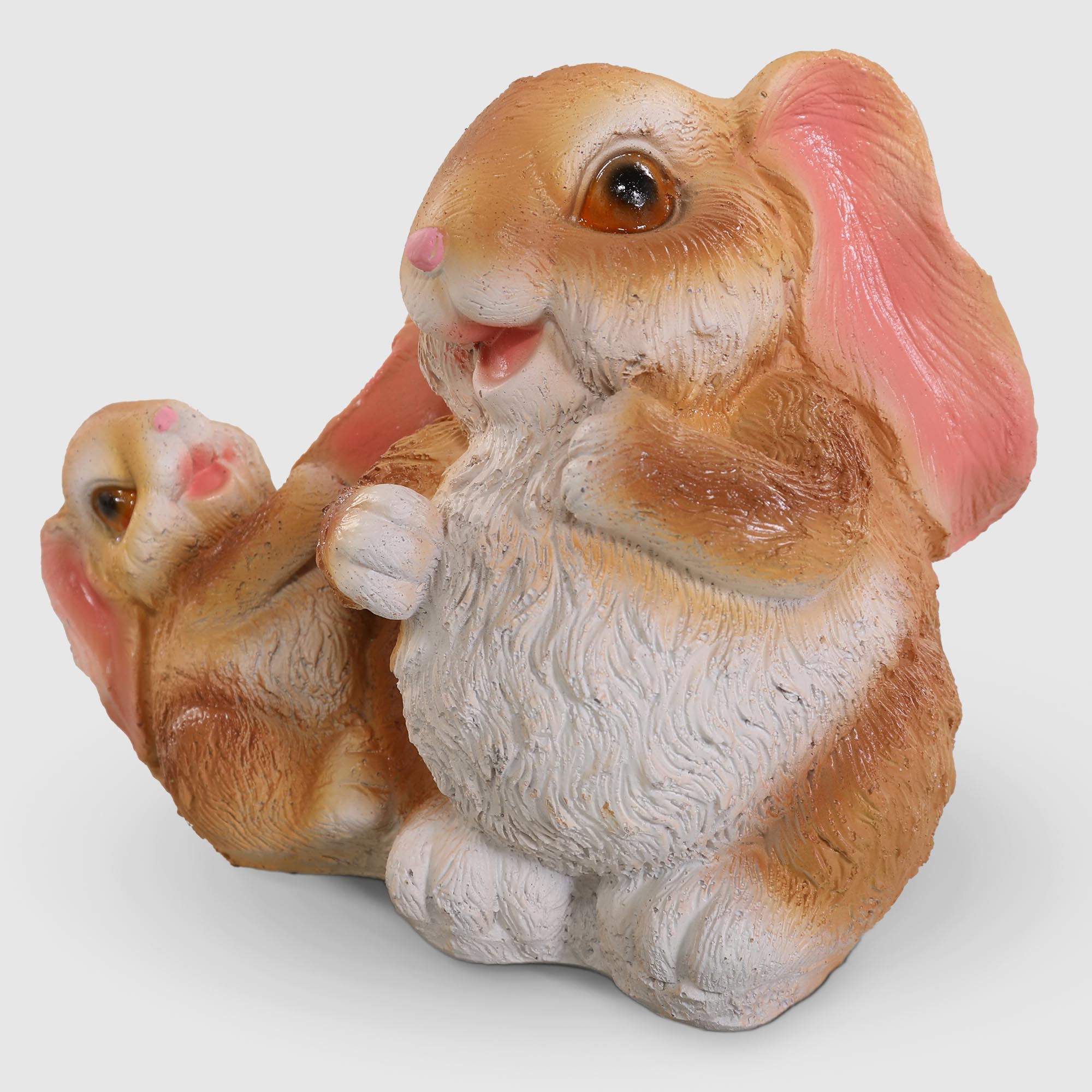Фигура декоративная Тпк полиформ заяц с зайчонком играют 23 см заяц с тачкой тпк полиформ 31х37 cм