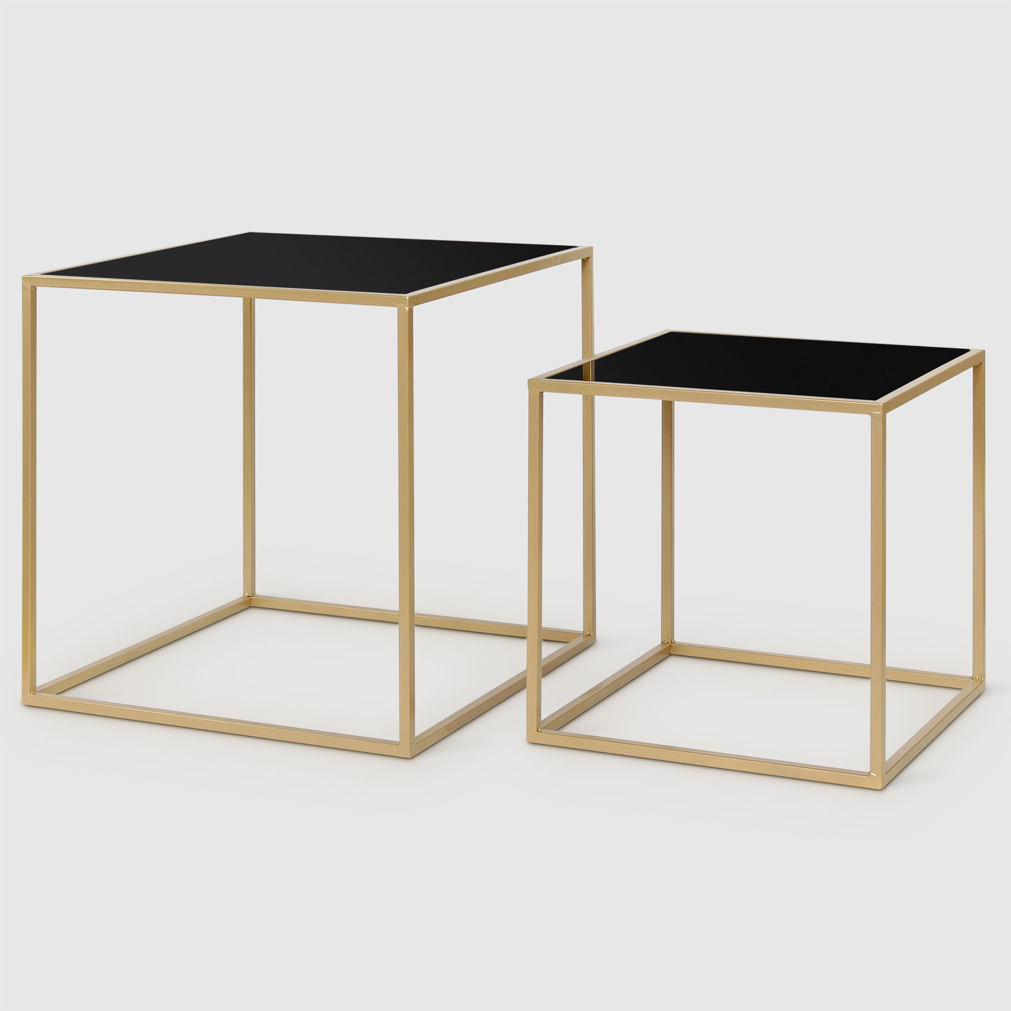 Набор журнальных столиков AD Trend Furniture золотой с чёрным 40/50 см