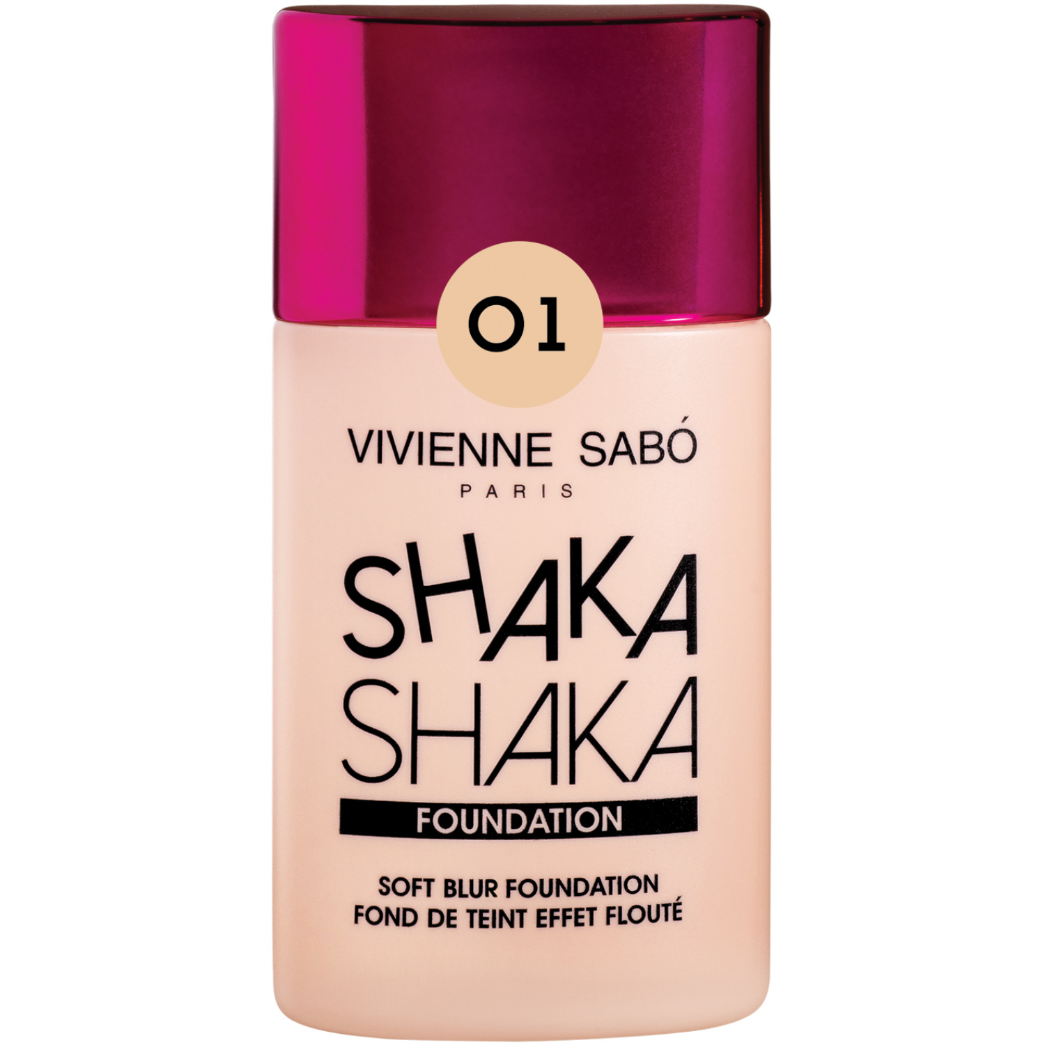 Тональный крем Vivienne Sabo Shaka Shaka, крем-флюид  с натуральным блюр-эффектом, тон 01, светло-бежевый, 25мл