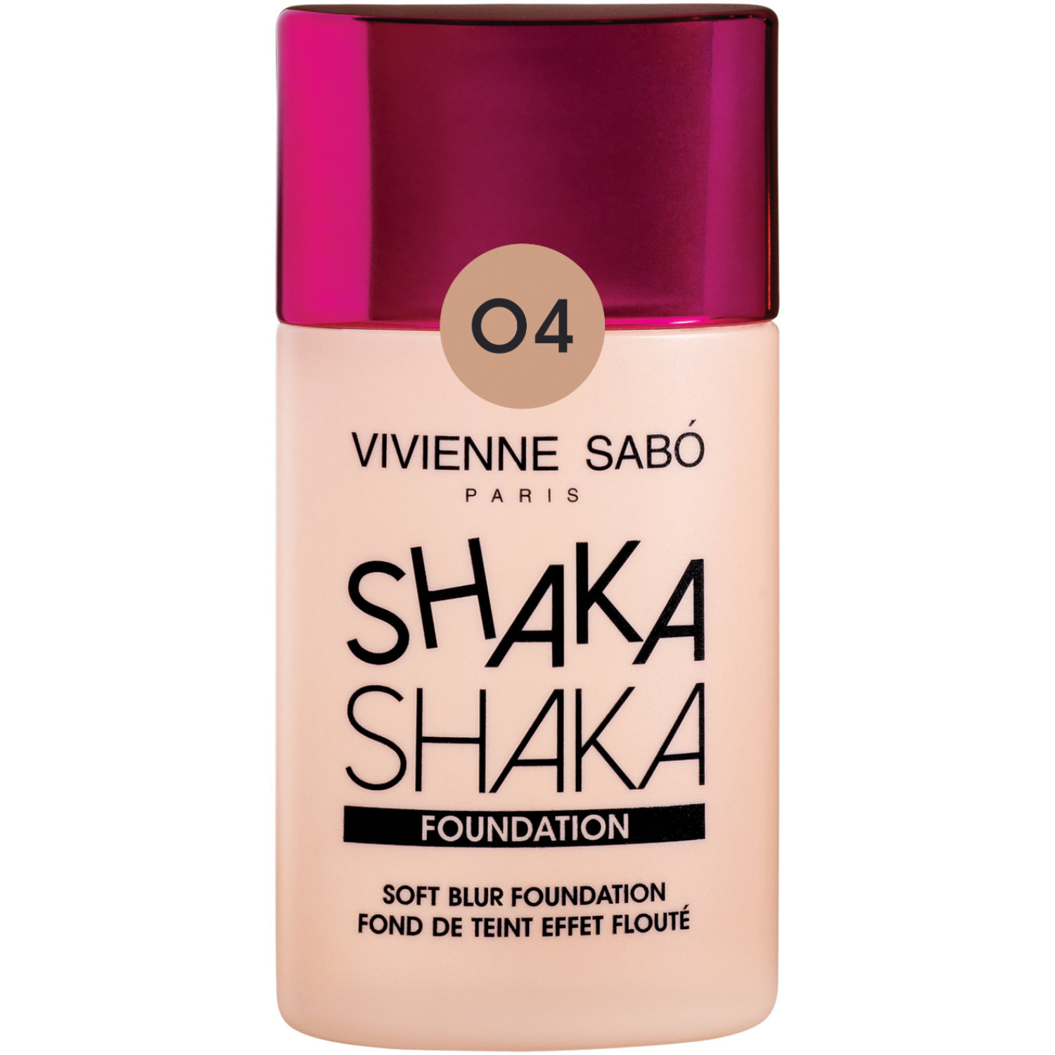 Тональный крем Vivienne Sabo Shaka Shaka, крем-флюид  с натуральным блюр-эффектом, тон 04, темно-бежевый, 25мл.