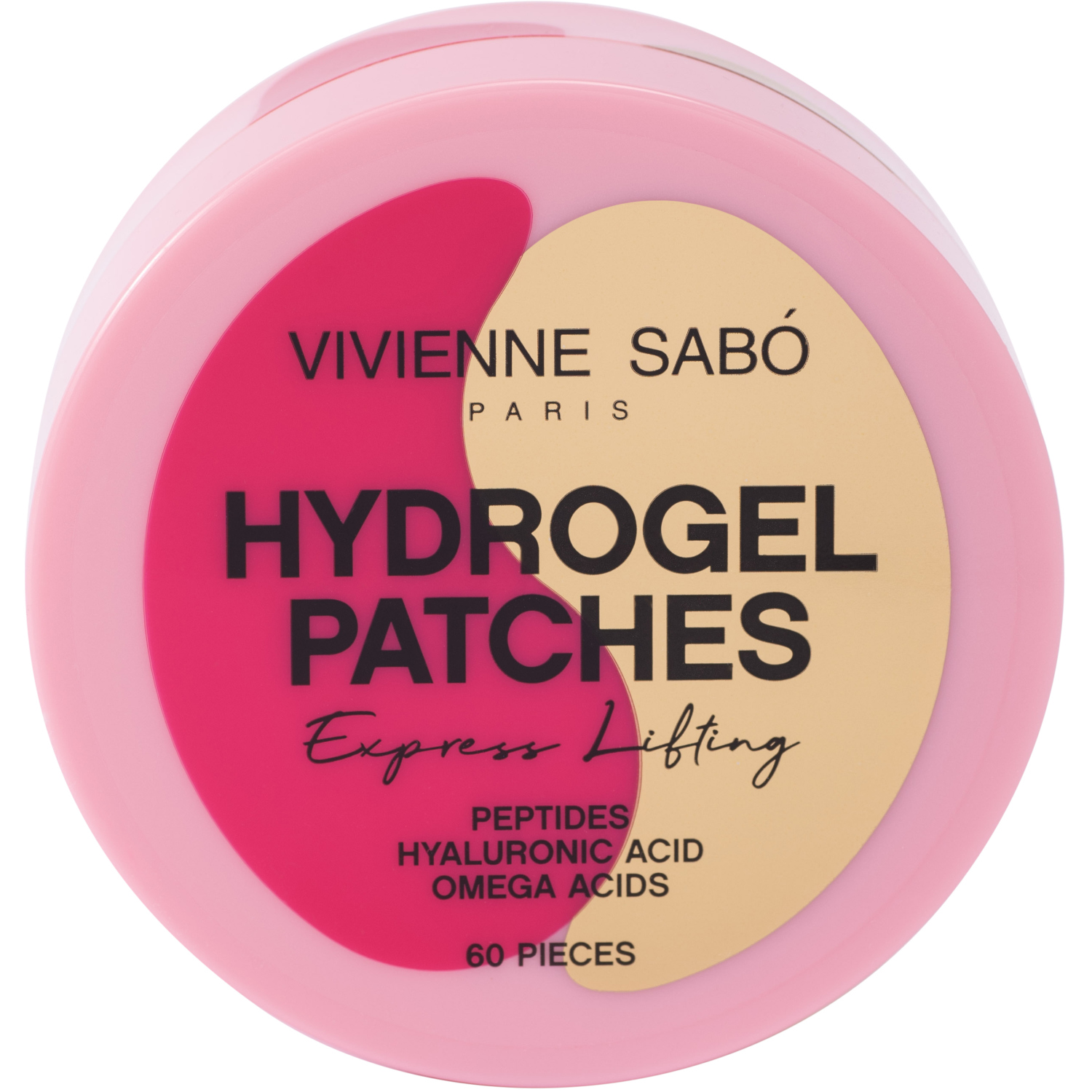 Гидрогелевые патчи для глаз Vivienne Sabo HYDROGEL PATCHES, снимают отечность и избавляют от темных кругов под глазами, прозрачные, розовые, 60 штук
