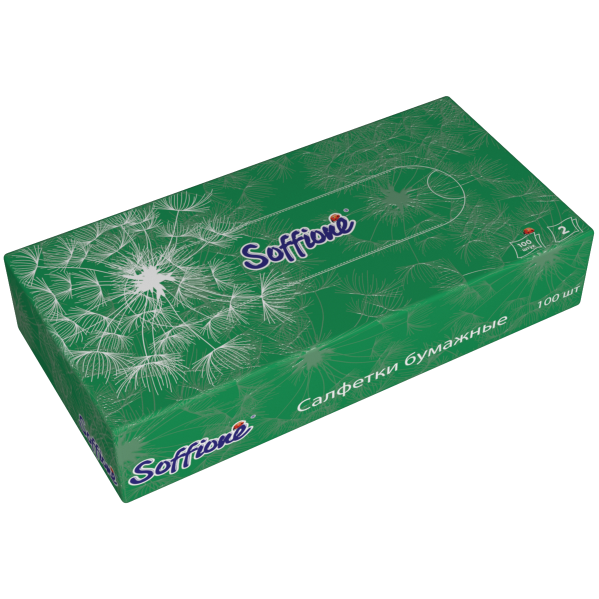 Салфетки бумажные Soffione в коробке, 2 слоя, 100 шт, 20х20 см салфетки в коробке интерьерные