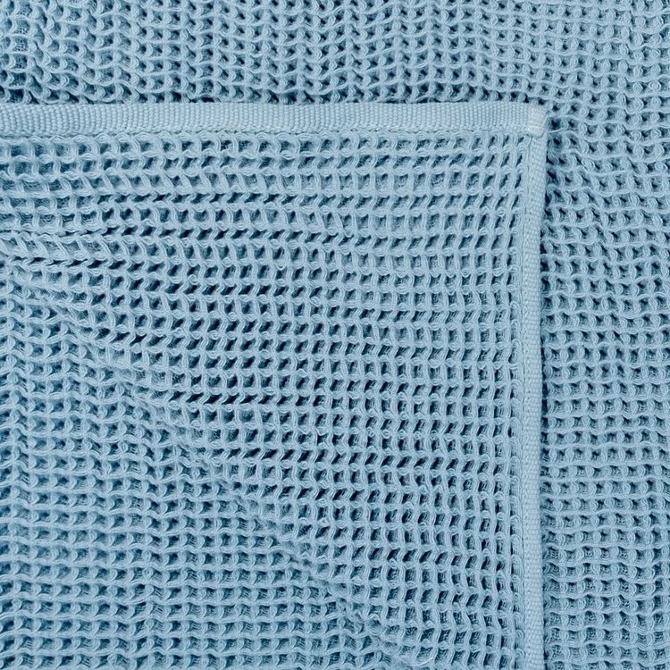 Плед жаккардовый вафельный Дм текстиль Wafer 170х130 см голубой - фото 4