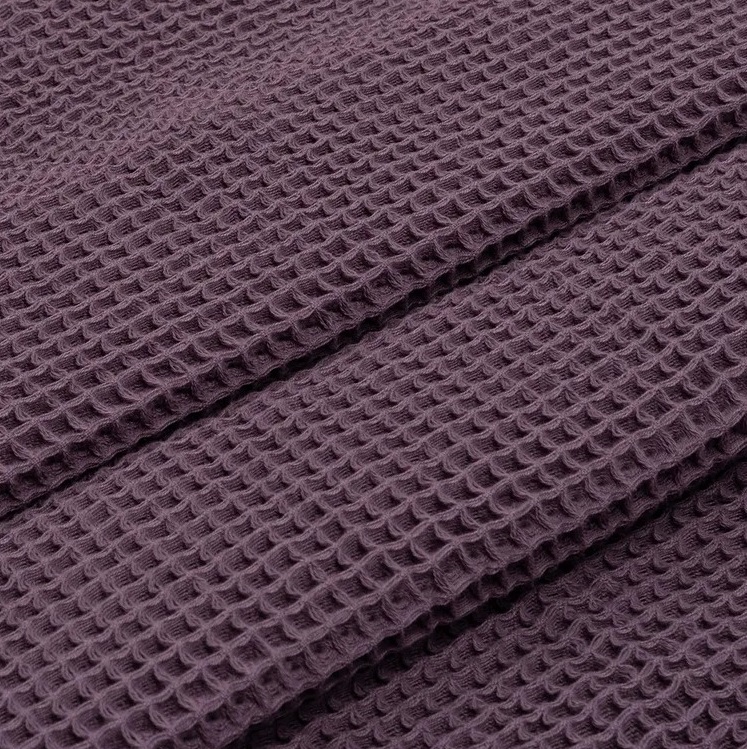 Плед жаккардовый вафельный Дм текстиль Wafer 170х130 см баклажан - фото 4