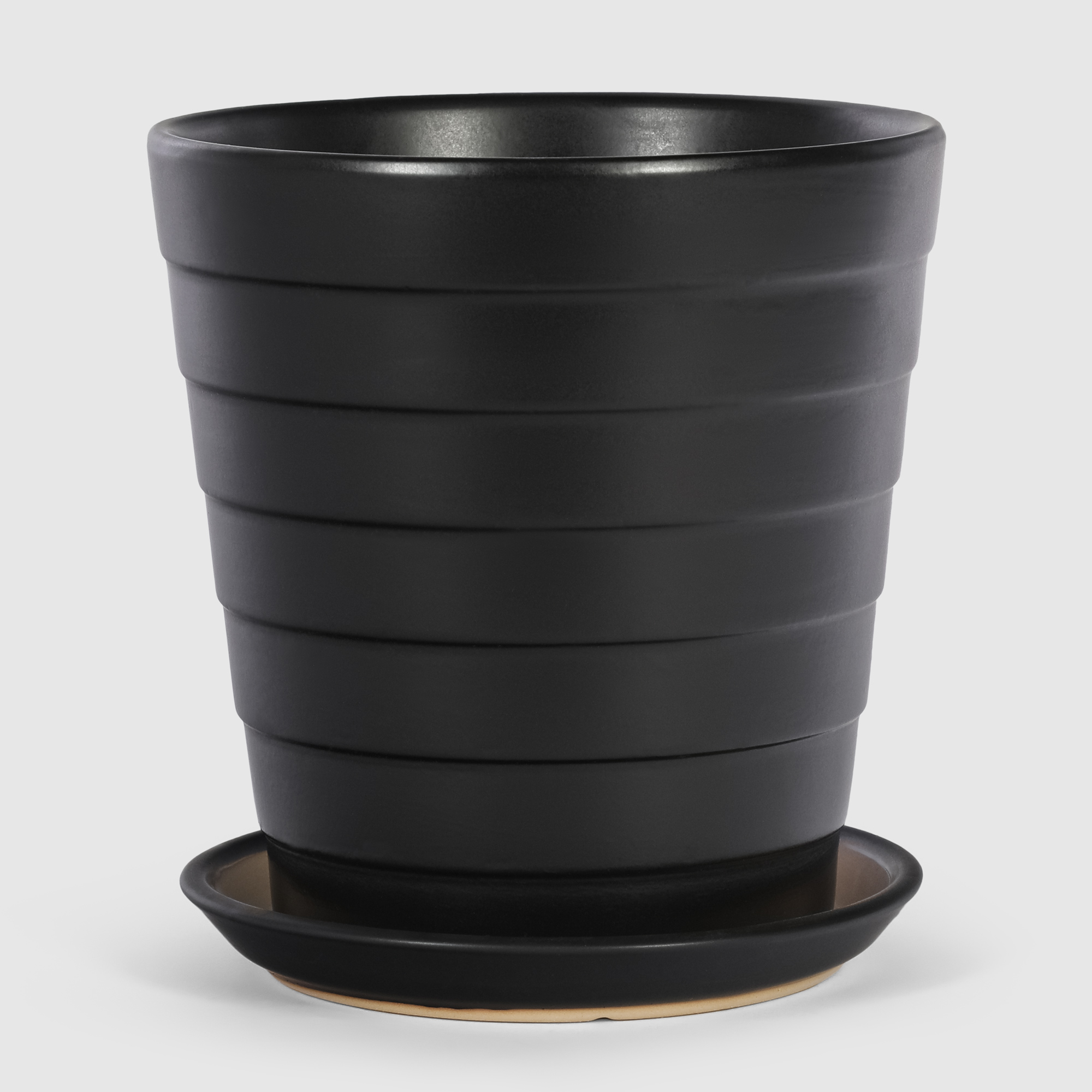 Кашпо керамическое для цветов Shine Pots 20x20см антрацит кашпо керамическое для ов shine pots 20x20см бежевое полосатое