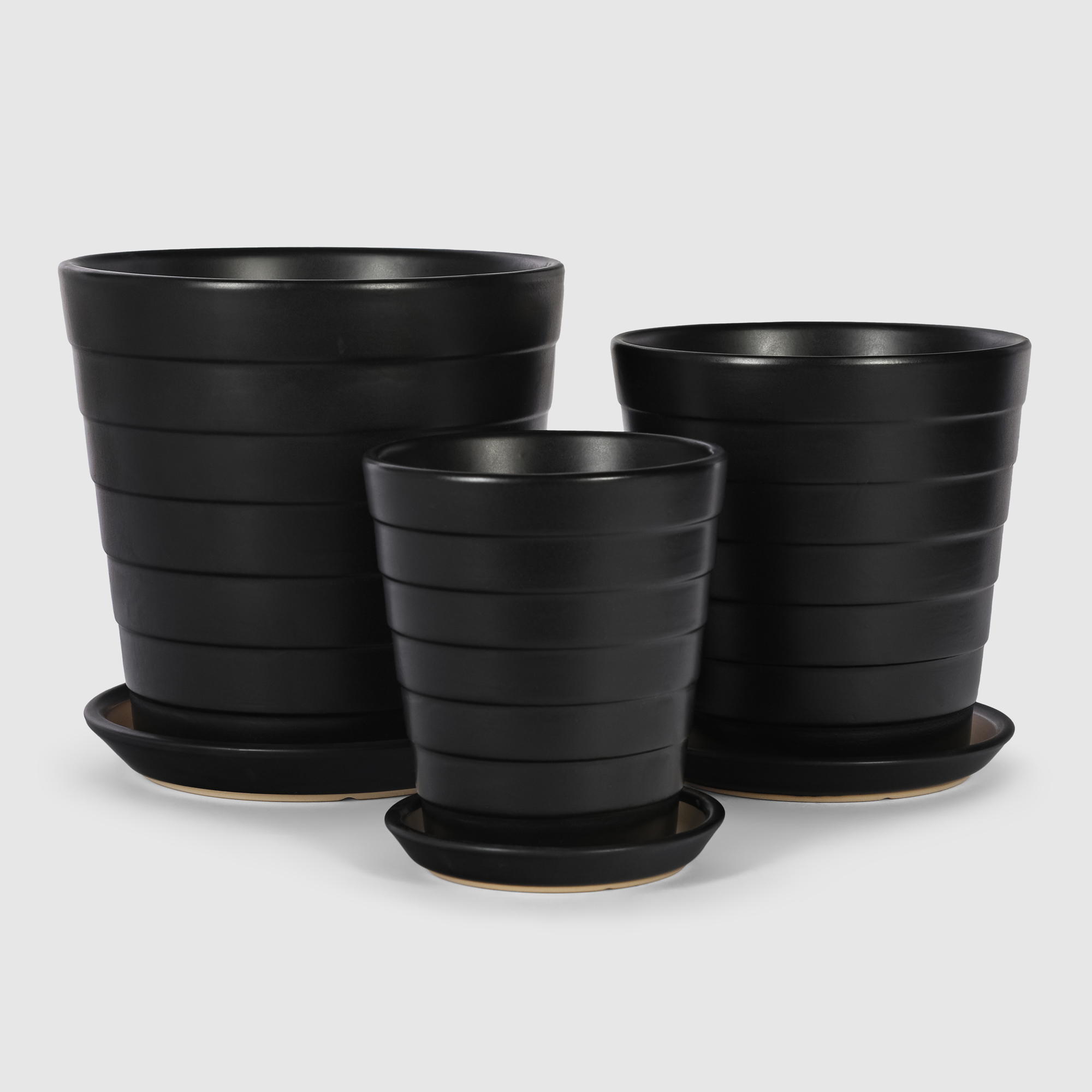 Кашпо керамическое для цветов Shine Pots 13x15см антрацит Вид№6