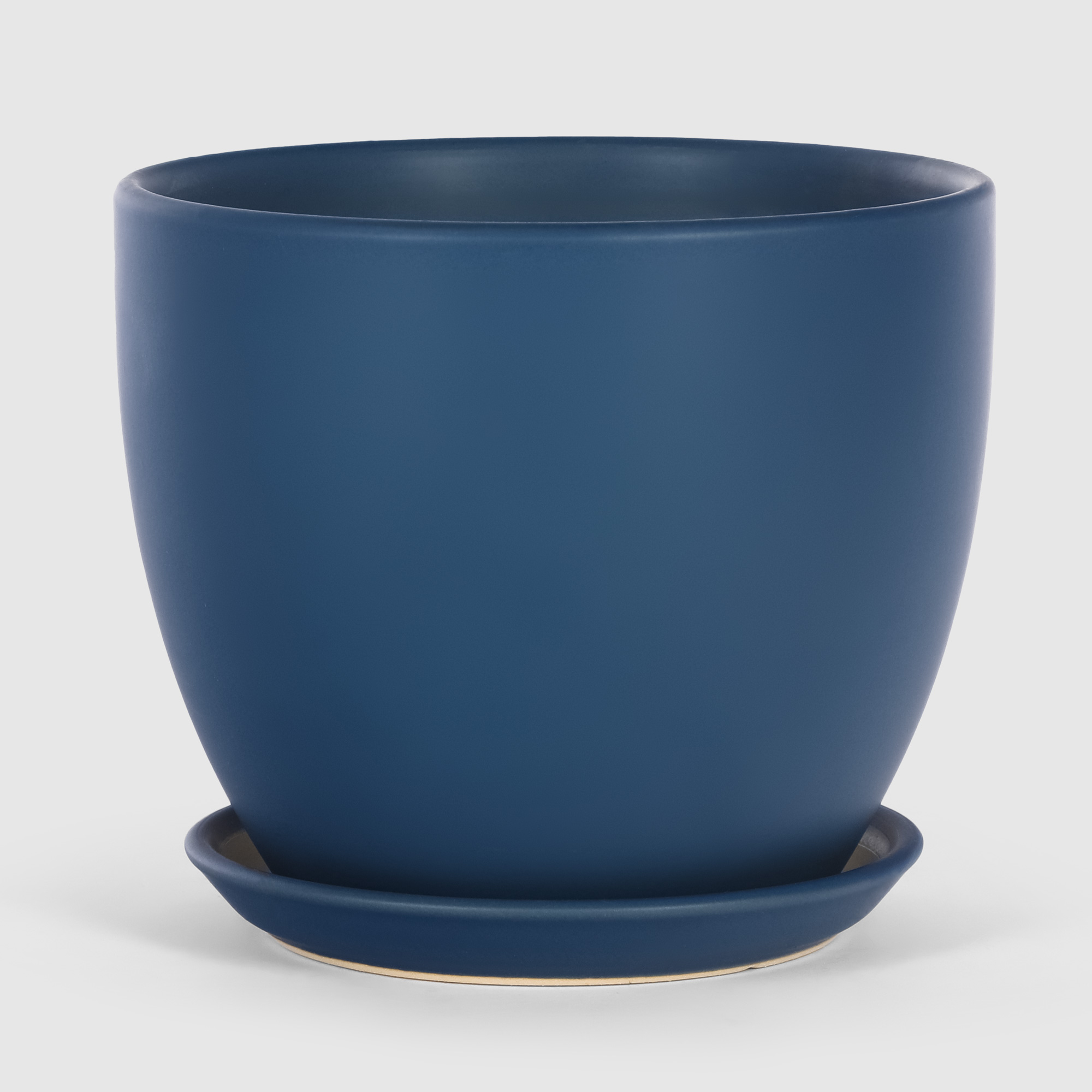 фото Кашпо керамическое для цветов shine pots 18x16см синий матовый