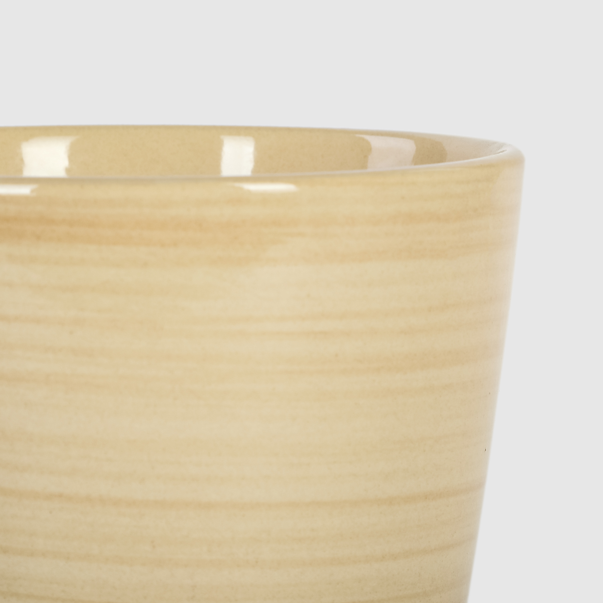 Кашпо керамическое для цветов Shine Pots 16x17см бежевое полосатое - фото 5