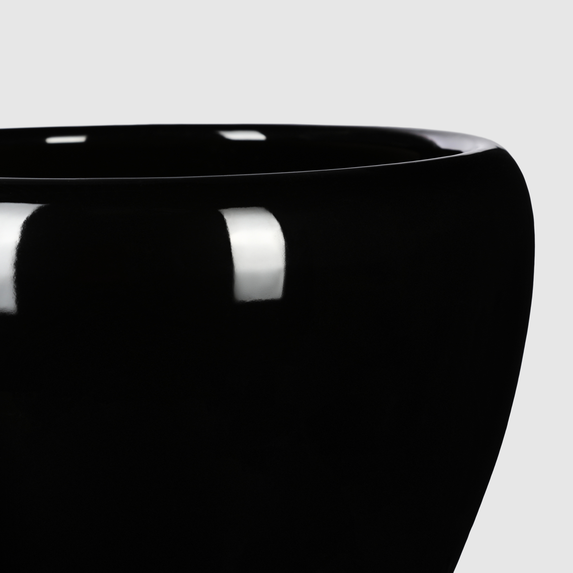 Кашпо керамическое для цветов Shine Pots 20x16 см черный глянец - фото 5