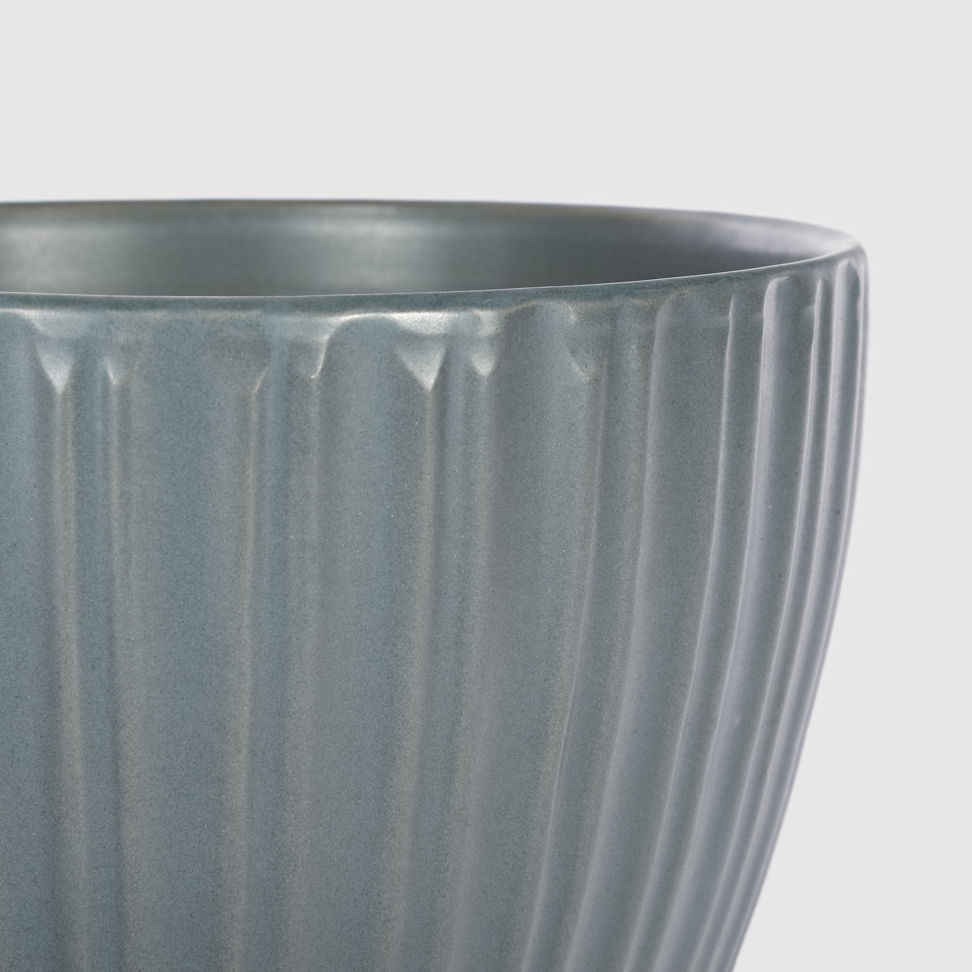 Кашпо керамическое для цветов Shine Pots 25x20см серое матовое - фото 5