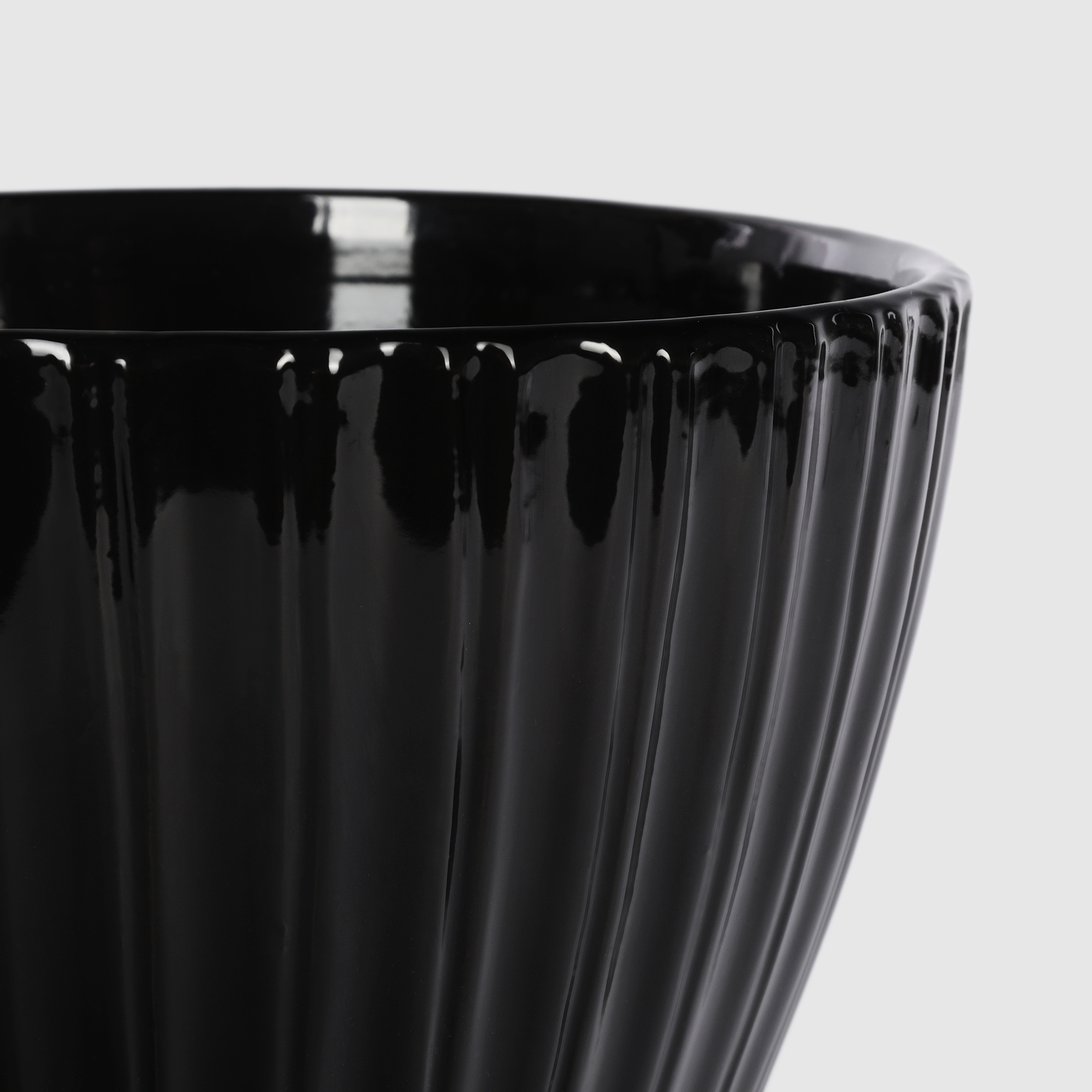 Кашпо керамическое для цветов Shine Pots 20x17см черное глянец - фото 5