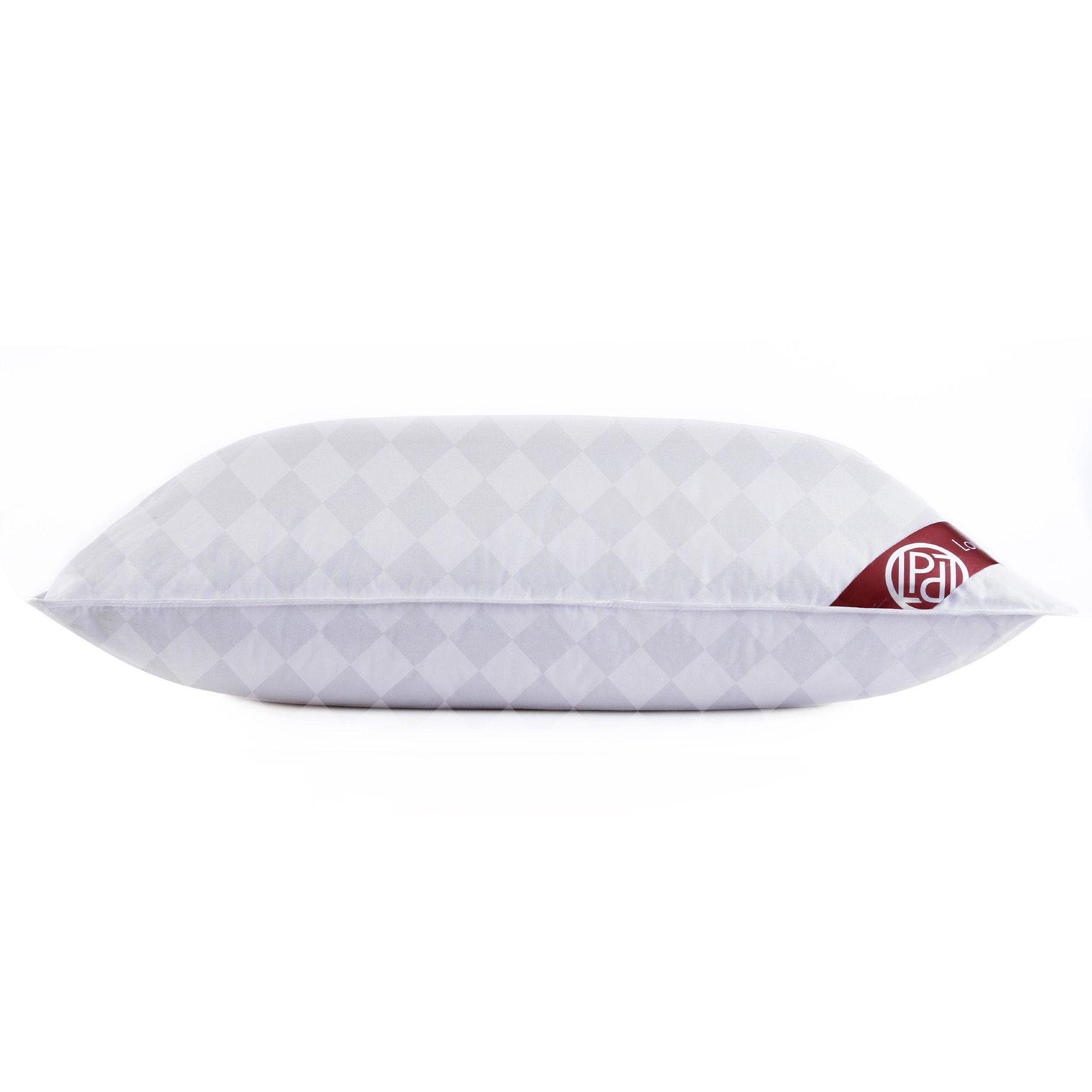Пуховая подушка Louis Pascal Мишель белая с серым 50х70 см (ЛП1053)