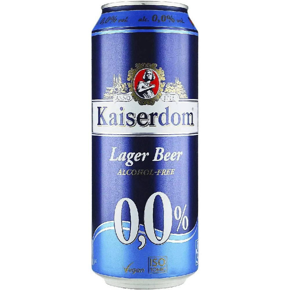 Пиво светлое фильтрованное Kaiserdom Lager Alcohol-Free безалкогольное, банка 0.5 л пиво безалкогольное kaiserdom светлое фильтрованное 500 мл
