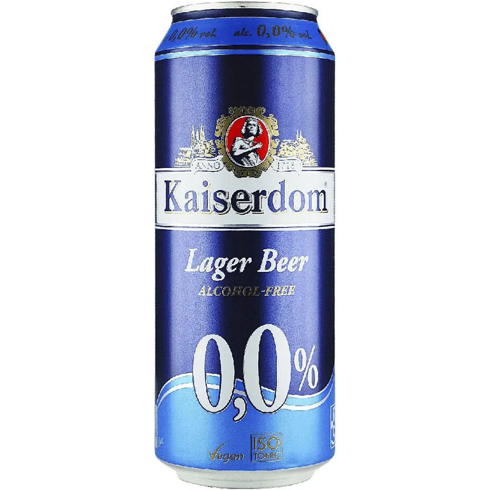 фото Пиво светлое фильтрованное "kaiserdom" lager alcohol-free безалкогольное, банка 0.5 л