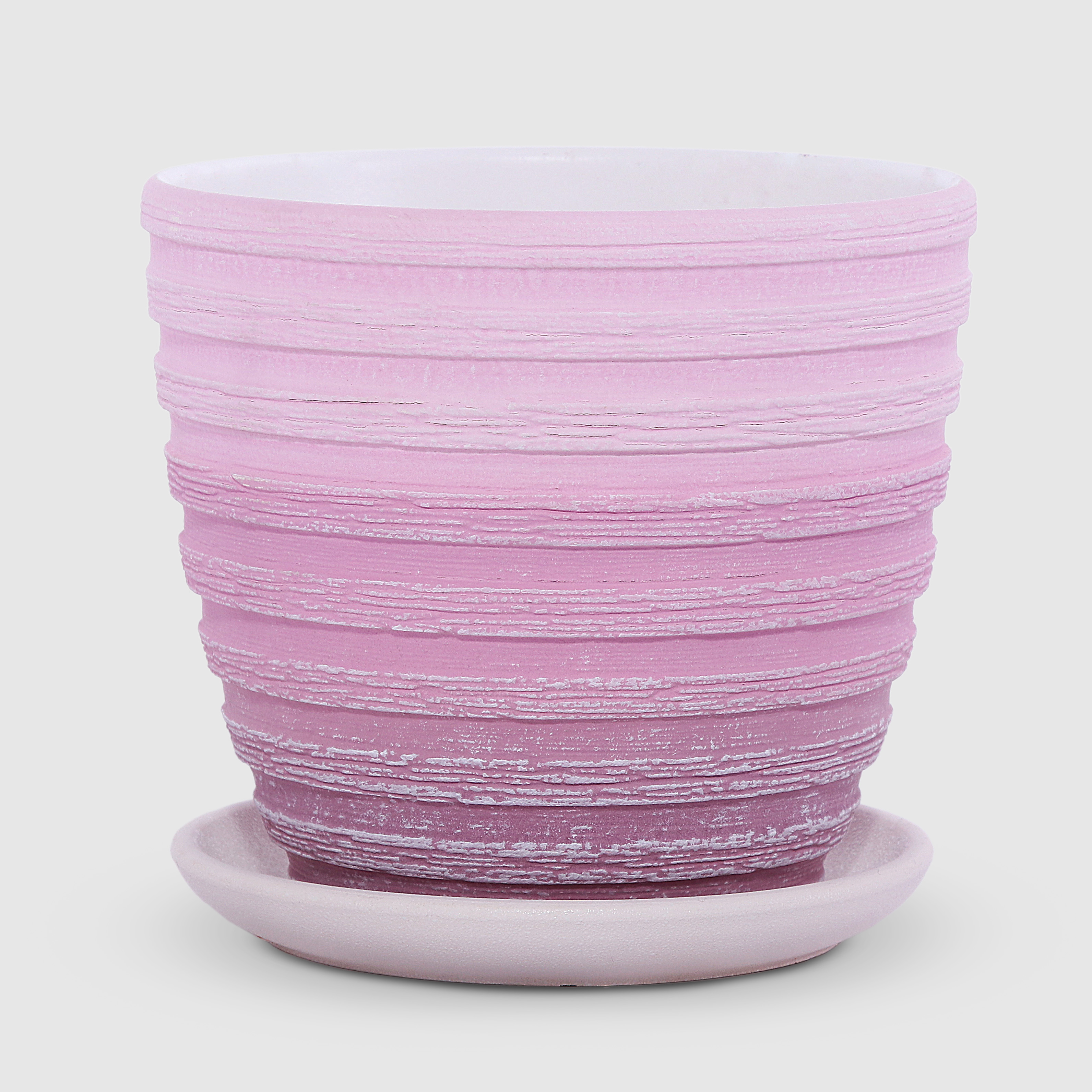 Керамический горшок с поддоном Композит Букле розовый 15 см керамический горшок с поддоном композит букле розовый 21 см