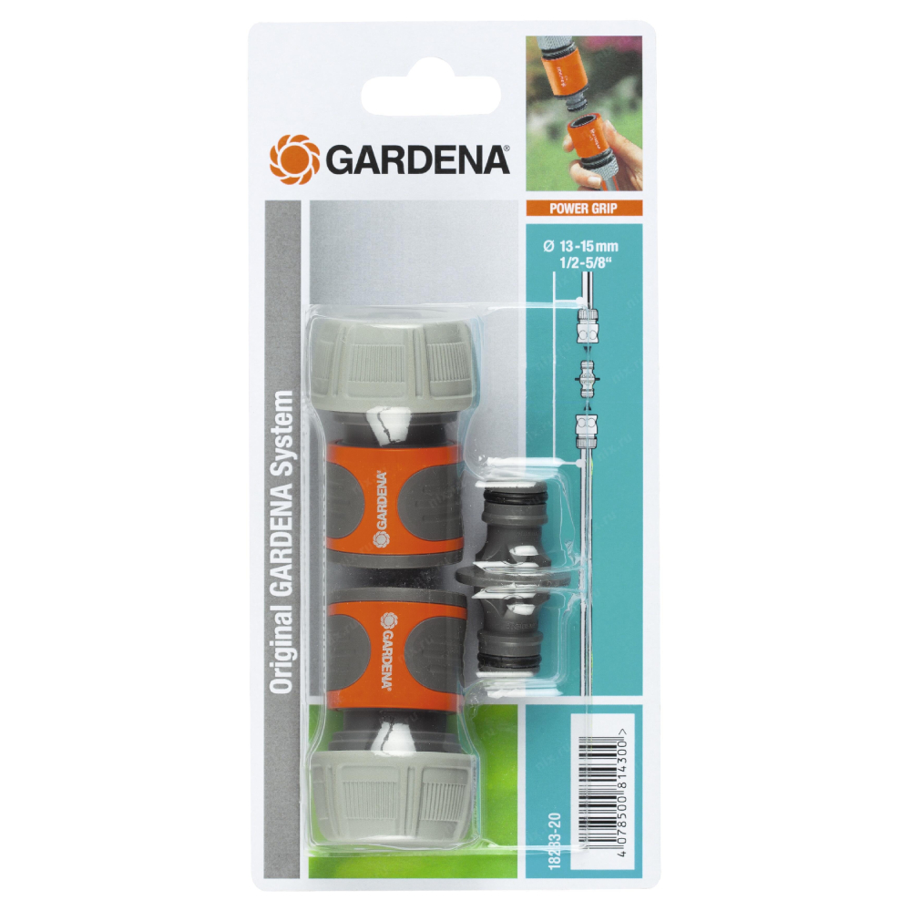 Комплект муфт Gardena 19 мм 3/4 соединители ограничительного провода 6 муфт и 3 клеммы gardena
