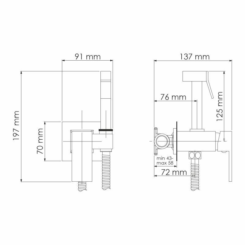 Смеситель для биде WasserKRAFT с гигиенической лейкой A71138 Вид№3