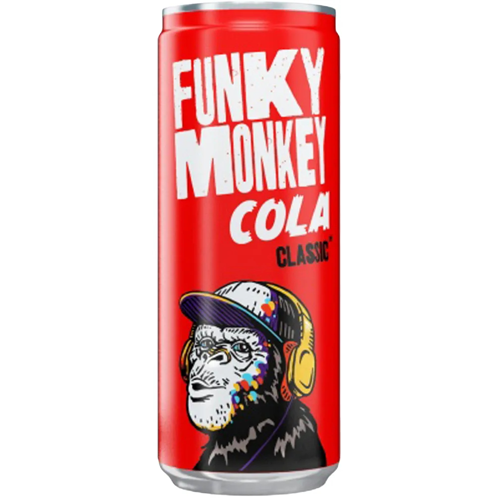 Напиток газированный Funky Monkey Кола classic, 0,33 л напиток добрый кола без сахара 0 33 литра газ ж б 12 шт в уп