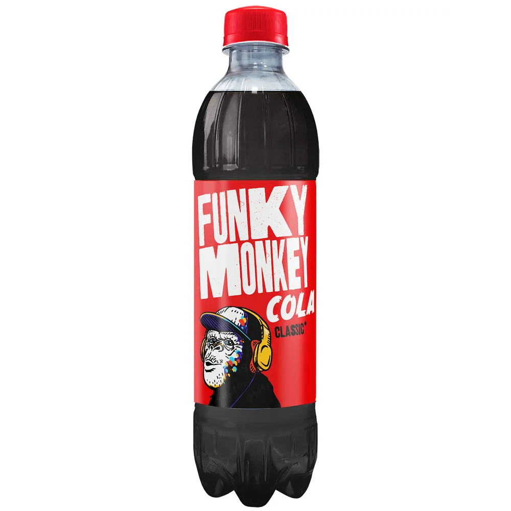 Напиток газированный Funky Monkey Кола classic, 0,5 л напиток добрый кола без сахара 1 литр газ пэт 12 шт в уп