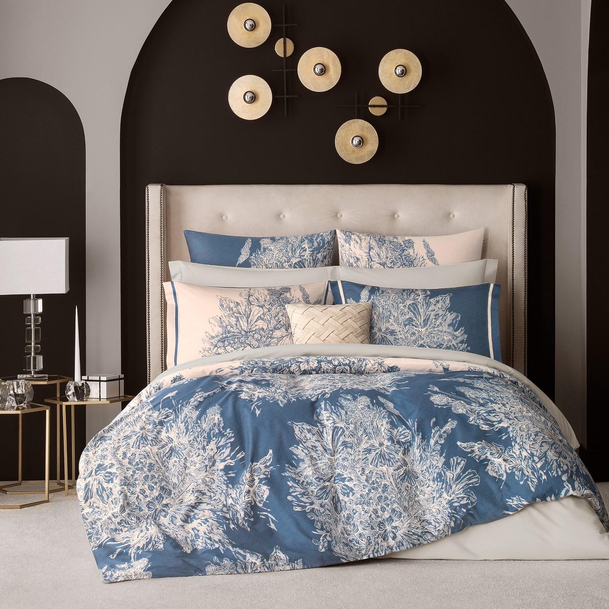 Комплект постельного белья Togas Фонтени бежевый с синим Двуспальный кинг сайз комплект садовой мебели lf бежевый с синим из 4 предметов