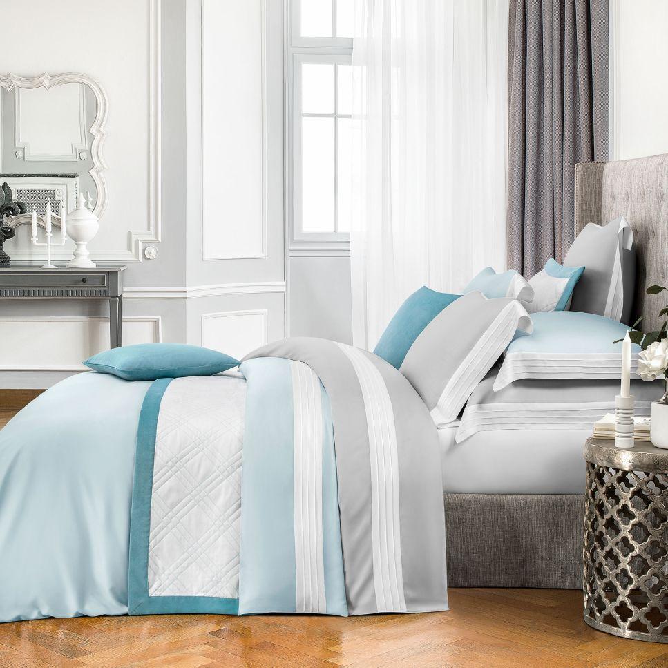 Комплект постельного белья Togas Эдем голубой с белым Полуторный комплект постельного белья bahar белый полуторный