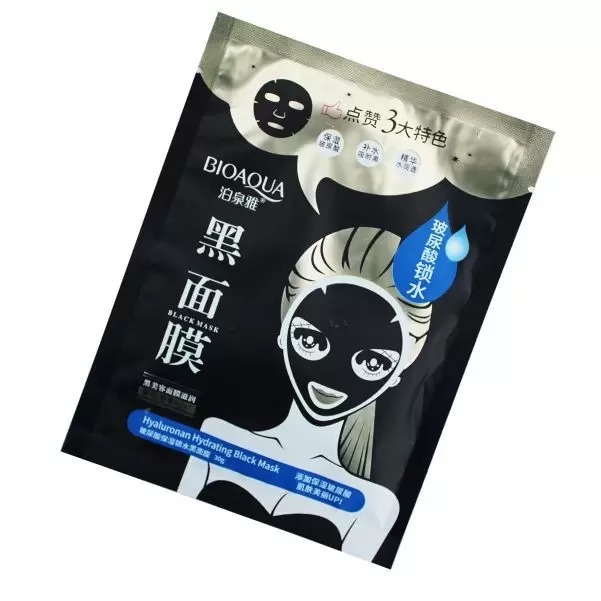 Маска Bioaqua для лица чёрная с гиалуроновой кислотой маска bioaqua для лица с экстрактом яблока 30 г