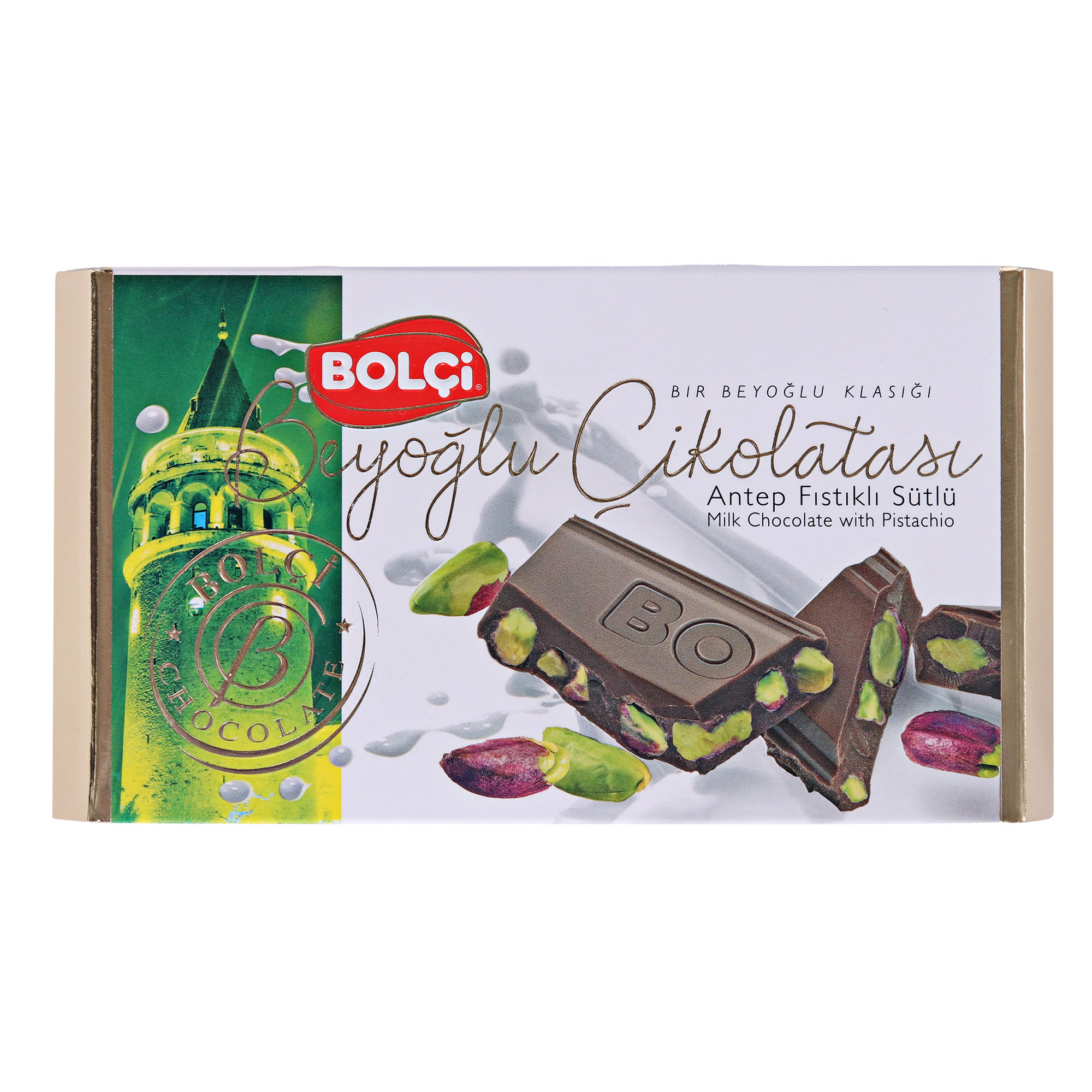 Молочный шоколад Bolci с цельной фисташкой, 150 г плед абсолют молочный точки фланель 1500 х 2000 мм