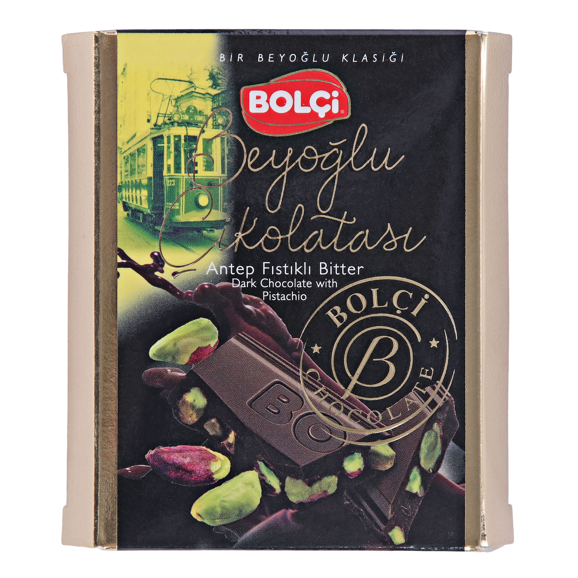 Тёмный шоколад Bolci с цельной фисташкой, 60 г