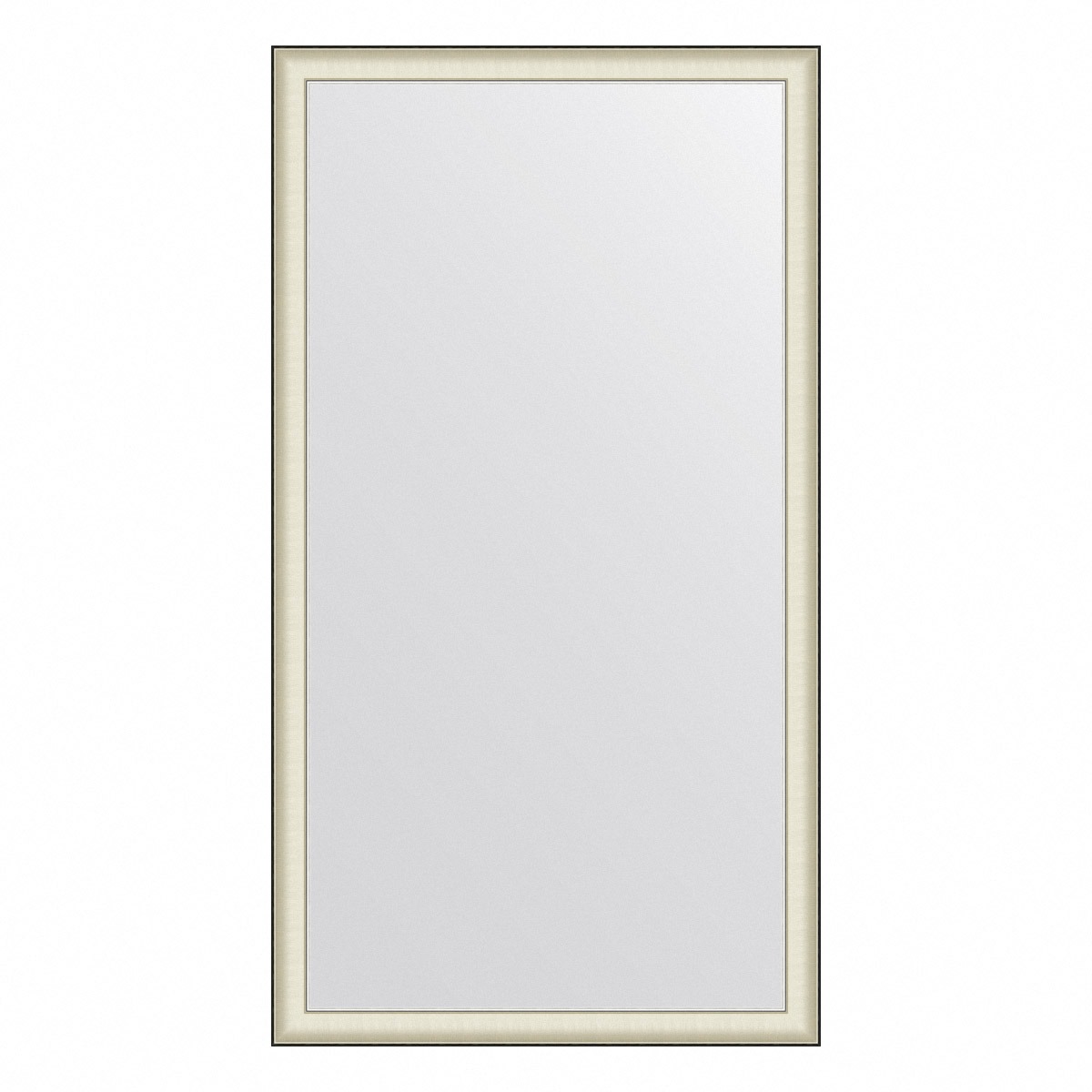 Зеркало напольное в багетной раме Evoform белая кожа с хромом 78 мм 109х200 см зеркало напольное мебелик beautystyle 1 белый 138х35