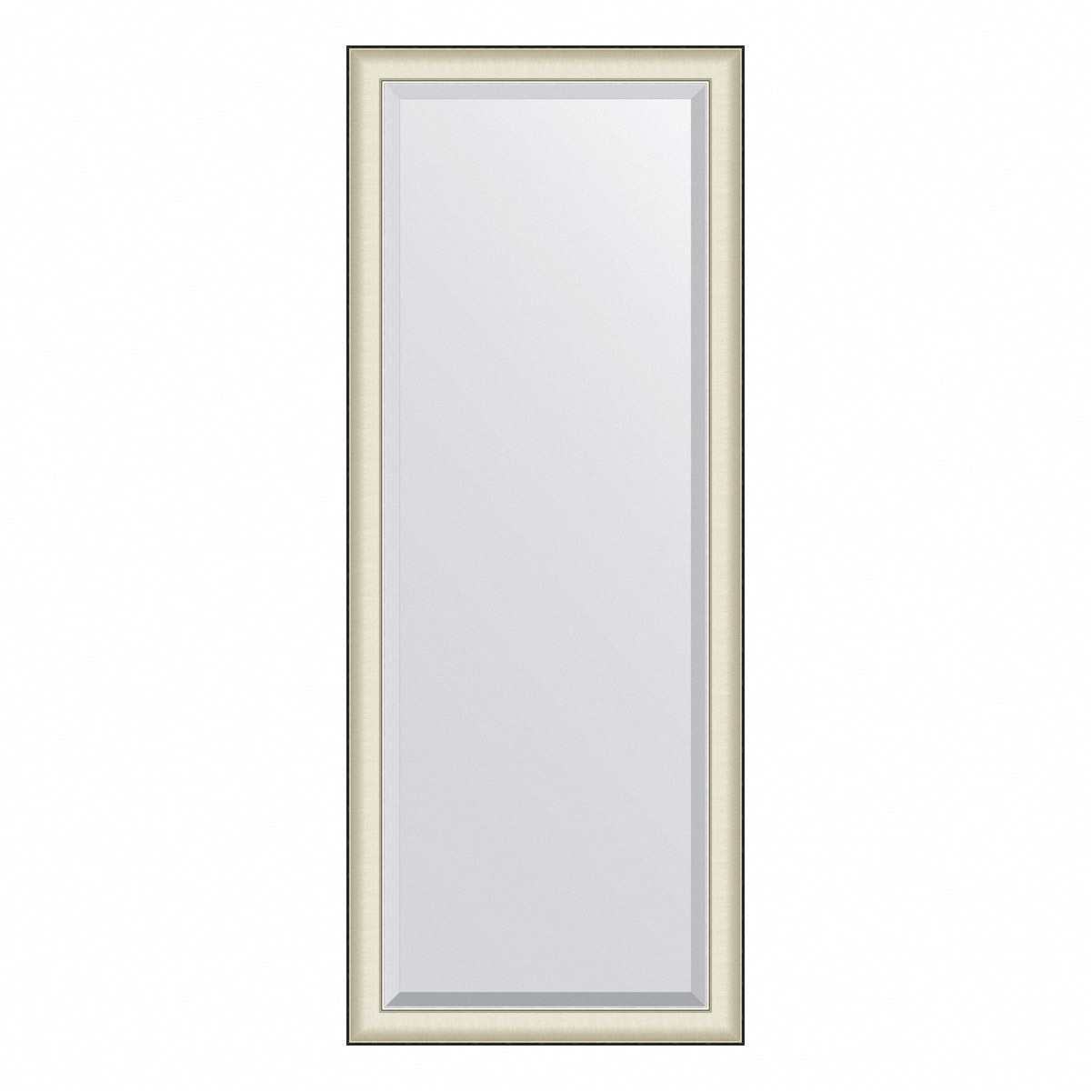 Зеркало напольное с фацетом в багетной раме Evoform белая кожа с хромом 78 мм 79х200 см зеркало напольное мебелик beautystyle 1 белый 138х35