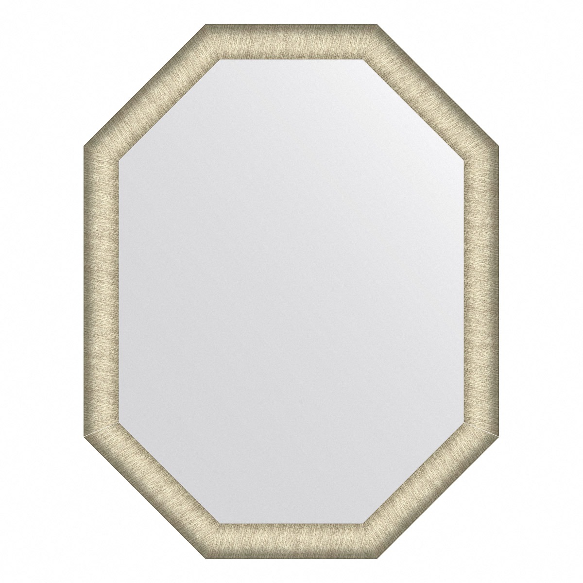 Зеркало в багетной раме Evoform брашированное серебро 59 мм 70х90 см зеркало evoform с фацетом 15 mm 70х90 см