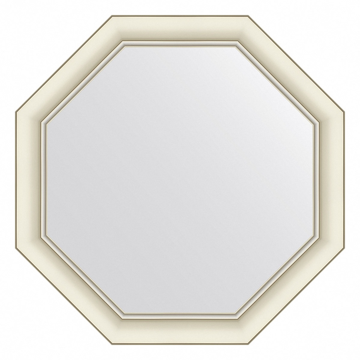 Зеркало в багетной раме Evoform белый с серебром 60 мм 61х61 см зеркало 51х71 см белый с серебром evoform octagon by 7433