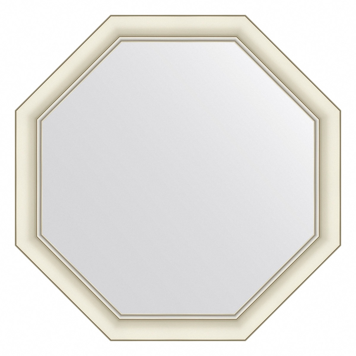 Зеркало в багетной раме Evoform белый с серебром 60 мм 71х71 см