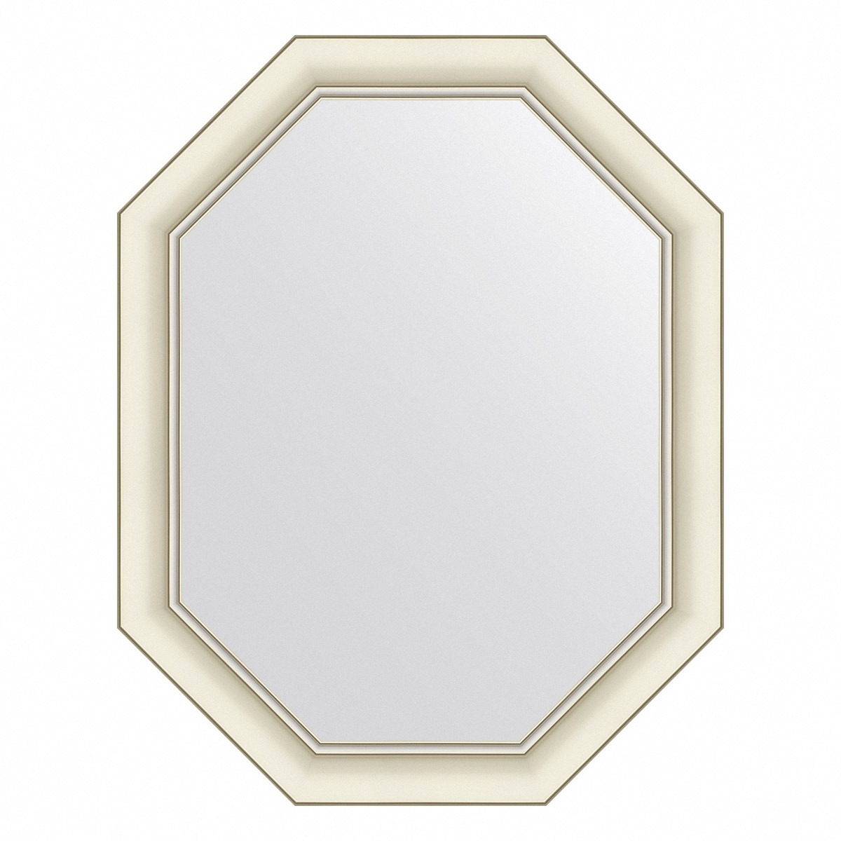 Зеркало в багетной раме Evoform белый с серебром 60 мм 56х71 см зеркало 51х71 см белый с серебром evoform octagon by 7433