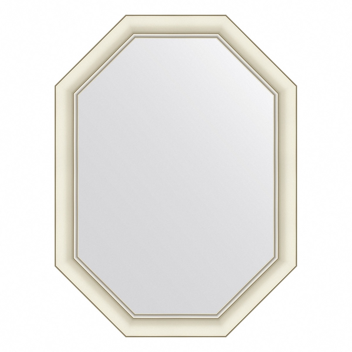 Зеркало в багетной раме Evoform белый с серебром 60 мм 61х81 см зеркало 51х71 см белый с серебром evoform octagon by 7433