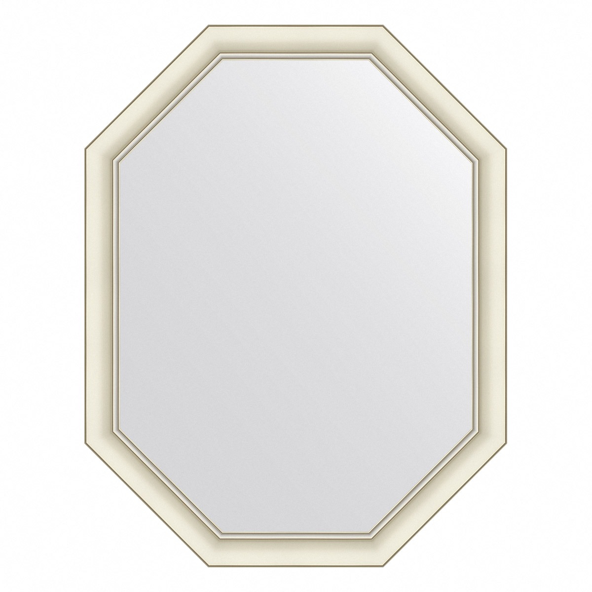 Зеркало в багетной раме Evoform белый с серебром 60 мм 71х91 см зеркало 51х71 см белый с серебром evoform octagon by 7433