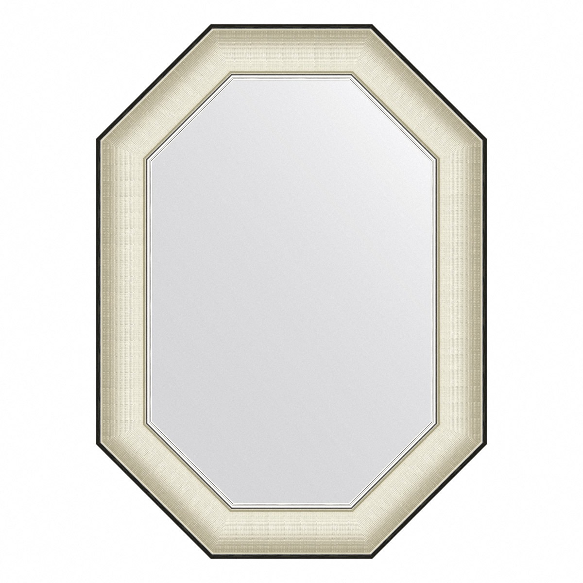 Зеркало в багетной раме Evoform белая кожа с хромом 78 мм 54х74 см