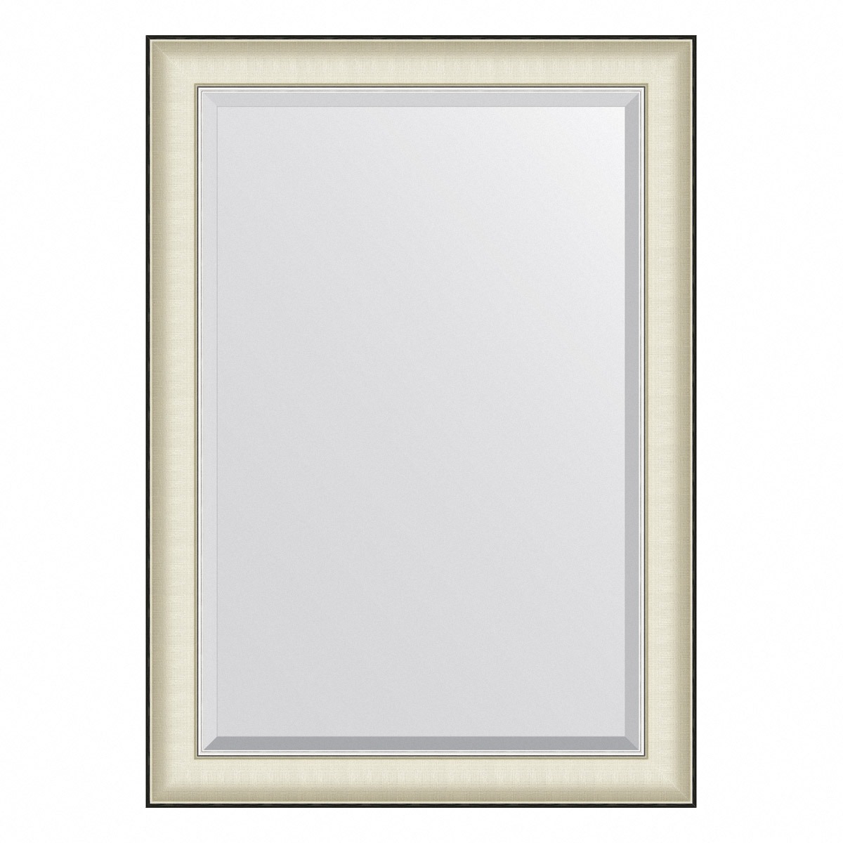 Зеркало с фацетом в багетной раме Evoform белая кожа с хромом 78 мм 74х104 см зеркало с фацетом в багетной раме evoform белая кожа с хромом 78 мм 64х94 см