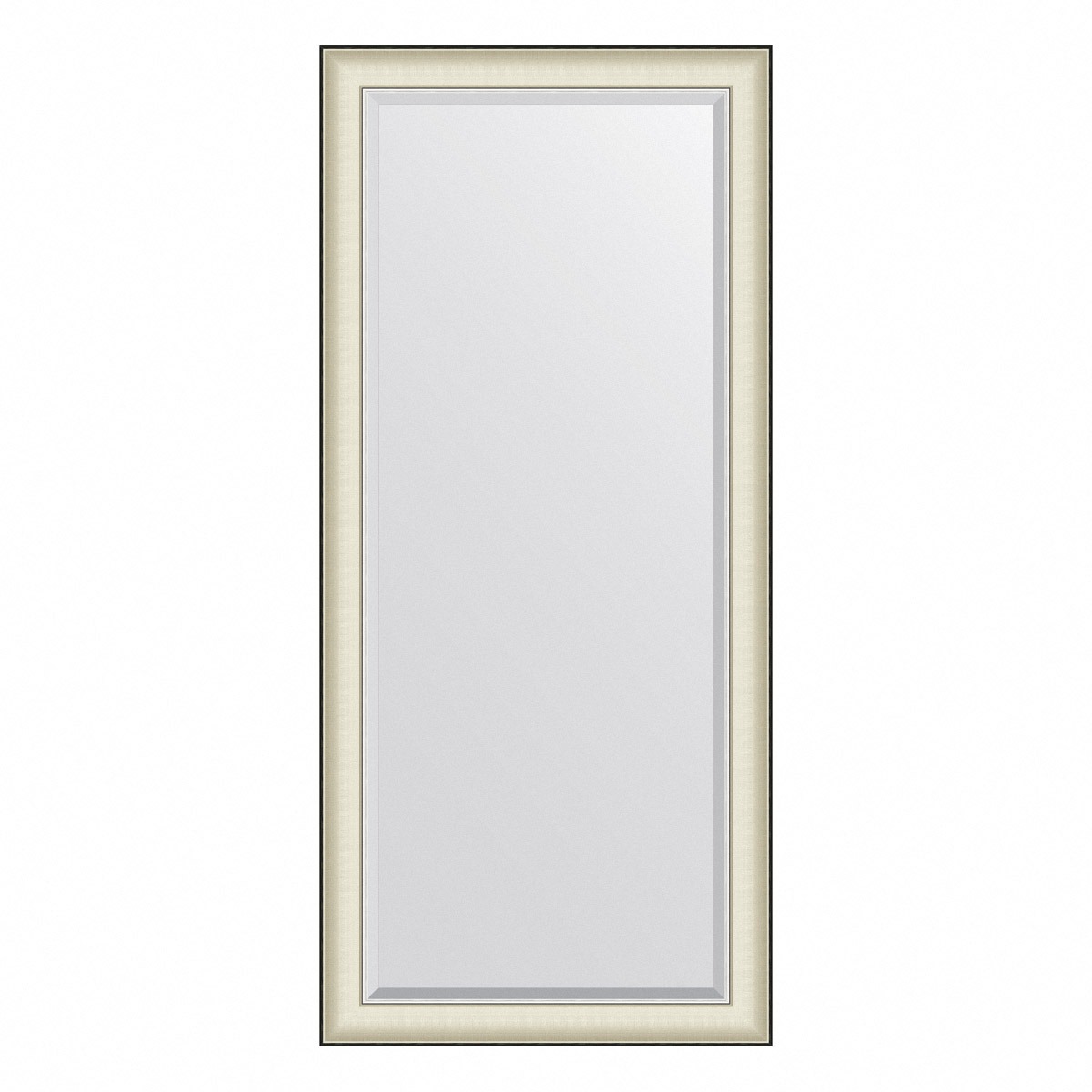 Зеркало с фацетом в багетной раме Evoform белая кожа с хромом 78 мм 74х164 см зеркало с фацетом в багетной раме evoform белая кожа с хромом 78 мм 64х94 см