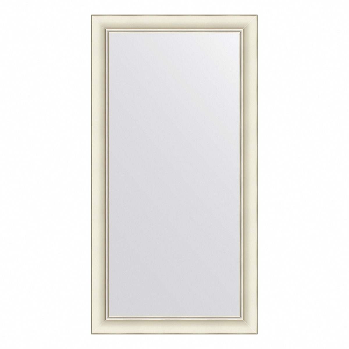 Зеркало в багетной раме Evoform белый с серебром 60 мм 54х104 см