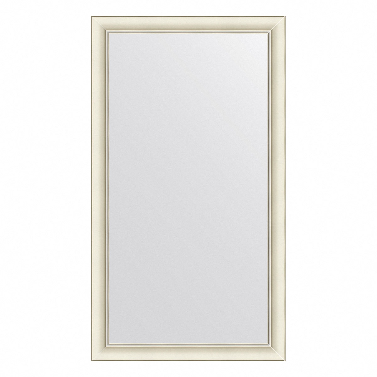 фото Зеркало в багетной раме evoform белый с серебром 60 мм 64х114 см